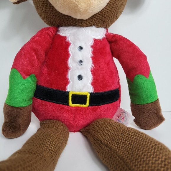 Spark Create Imagine Knit Plush Christmas Santa Moose Rattle Crinkle Holiday New - Picture 4 of 16